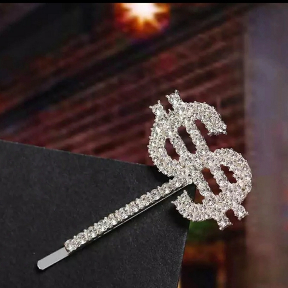 Bling money hair clips